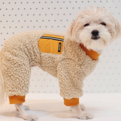 画像1: 犬服 ボア ポケット フリース ロンパース 小型犬 中型犬 冬 軽量 doggystar ドッギースター S M L XL